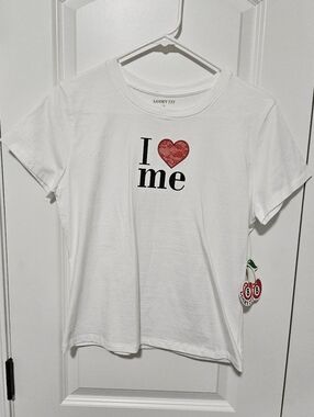 Lucky 777 Graphic T-shirt Crop Top, White, XL, New w/Tags